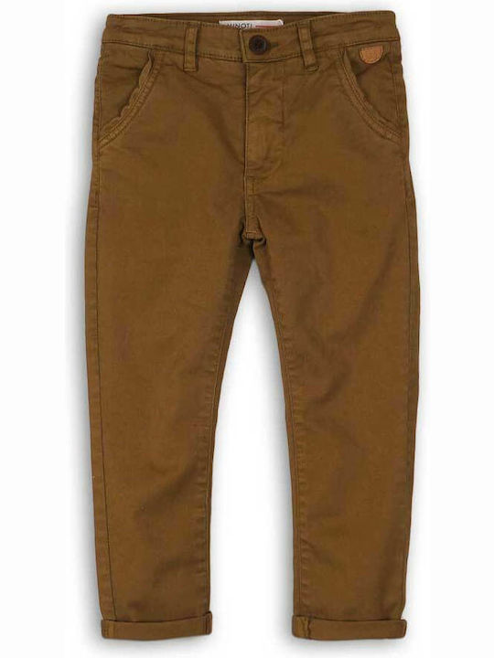 Minoti Boys Fabric Chino Trouser Tabac Brown