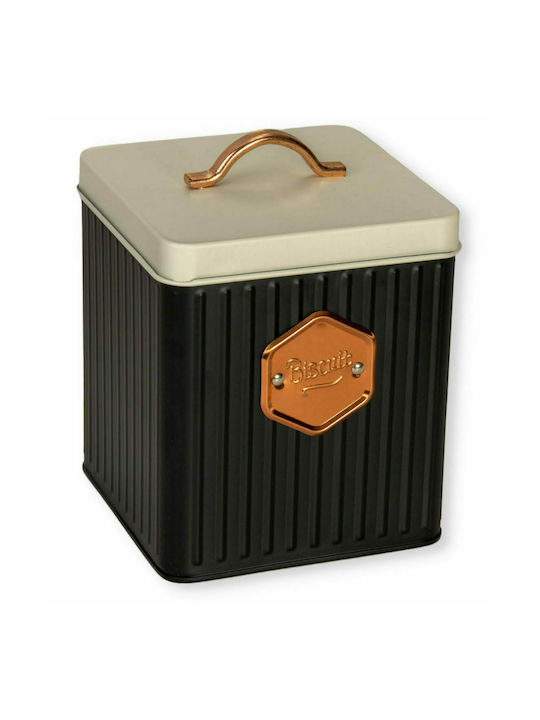 Viosarp Metallic Cookie Jar Black 15x15x19cm