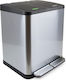 Emuca Recycling Waste Bin Made of Inox Steel with Pedal Silver 15lt