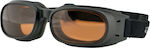 SUNGLASSES BOBSTER PISTON ADVENTURE GOGGLES BLACK LENSES AMBER/AMBER