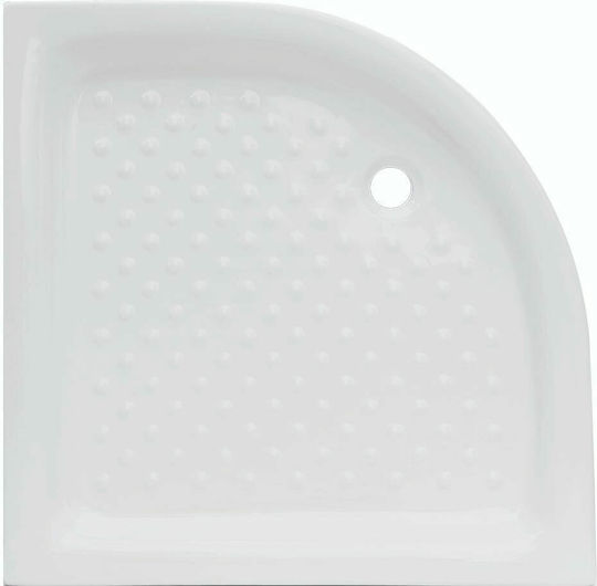 Tema Ημικυκλική Πορσελάνινη Ντουζιέρα 90x90cm Λευκή