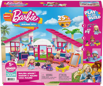 Mega Bloks Bausteine Barbie Σπίτι Malibu für 5+ Jahre 303Stück