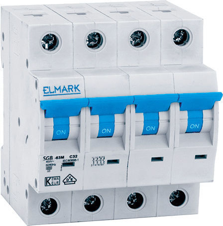 Elmark Αυτόματη Ασφάλεια 4A Τετραπολική AC 41404C