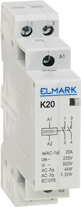 Elmark K20 Ρελέ Ράγας Ισχύος 20A Διπολικό με Τάση 230V 23008