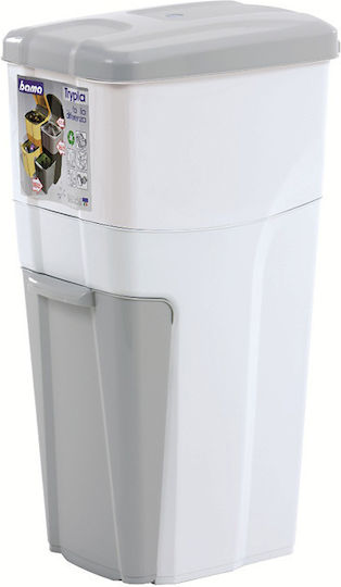 Bama Recycling Mülleimer Kunststoff Weiß-Grau Hell 38,5l