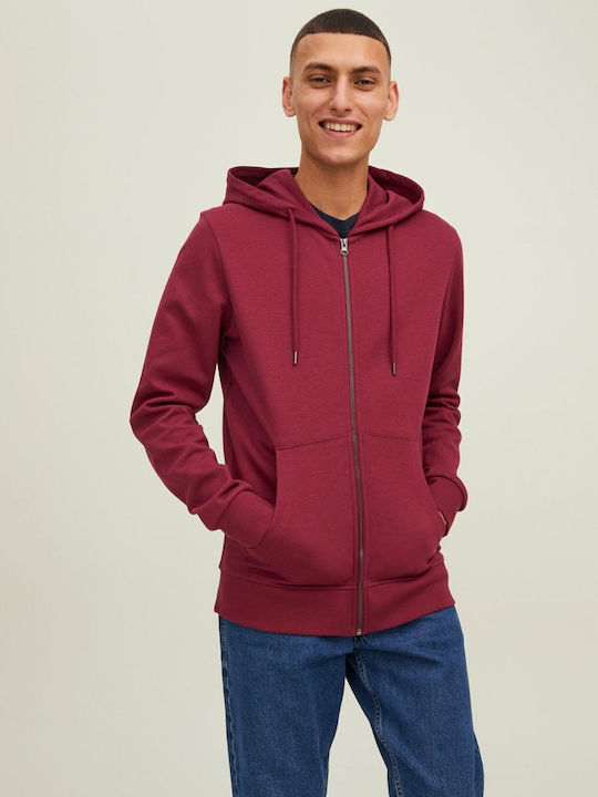 Jack & Jones Суитшърт с Качулка Бордо