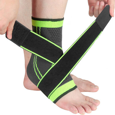 Rage Elastic Ankle Brace with Straps Black