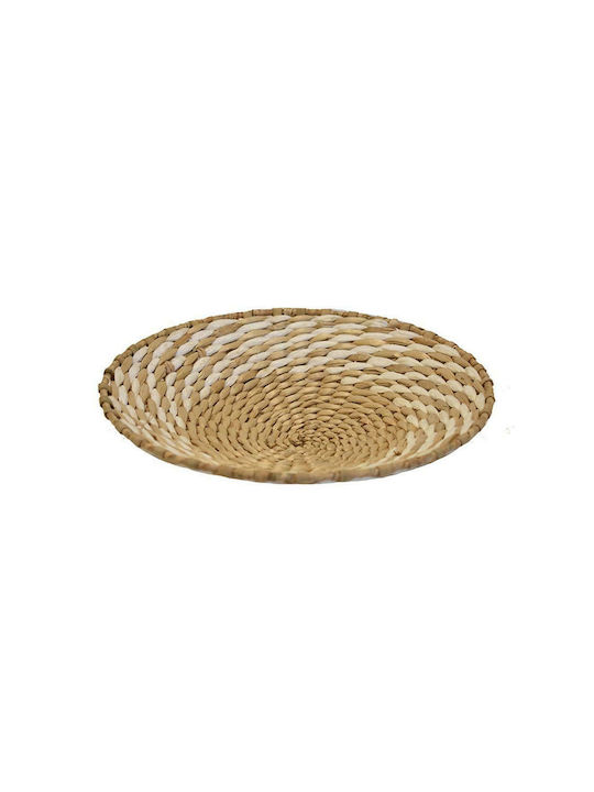 Atmosphera Decorative Plate made of Straw Material White Plate 25x25cm 1pcs