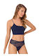 Γυναικείο String με Δαντέλα Navy Μπλε