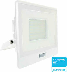 V-TAC Водоустойчив LED Прожектор 50W със Сензор за Движение 4000К V-TAC Водоустойчив LED Прожектор 50W със Сензор за Движение 4000К