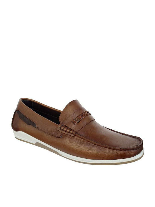 Leder Herren Mokassins in Tabac Braun Farbe