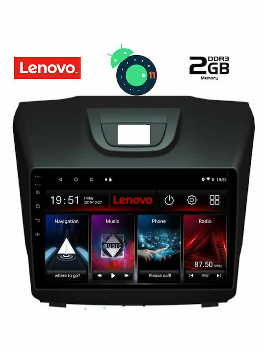 Lenovo Car Audio System for Audi A7 Isuzu D-Max 2012-2020 (Bluetooth/USB/AUX/WiFi/GPS/Apple-Carplay/CD) with Touch Screen 9" DIQ_LVB_4255