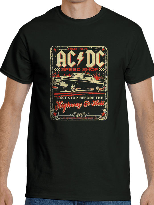 GPclothes AC/DC Highway to Hell T-shirt σε Μαύρο χρώμα