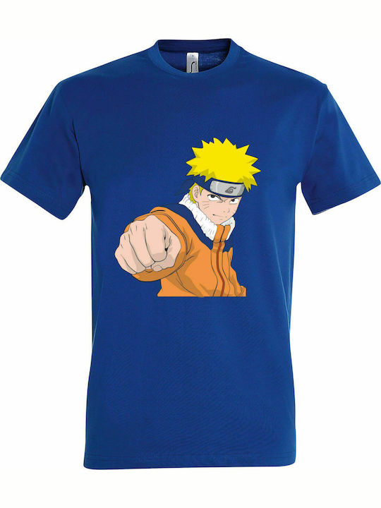 Tricou unisex " Naruto Punch, Anime ", Albastru regal