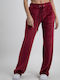 Bodymove Women's High Waist Flared Sweatpants Burgundy Velvet