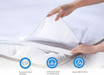 Dimcol Semi-Double Waterproof Terry Mattress Cover with Elastic Straps White 120x200cm