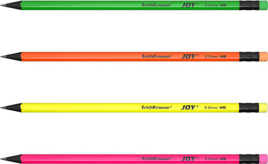 ErichKrause Joy Pencil HB with Eraser (Μiscellaneous colours)