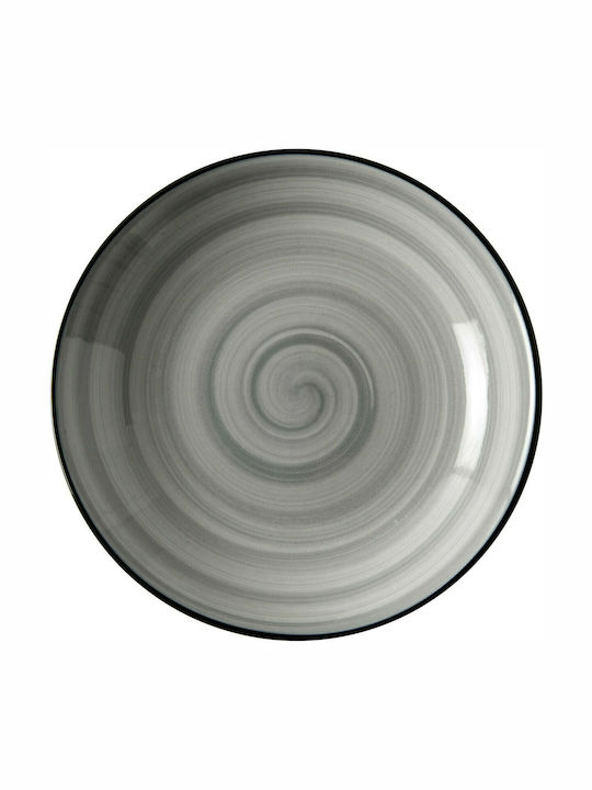 Porline Porselen Porline Plate Soup made of Porcelain Gray with Diameter 21cm