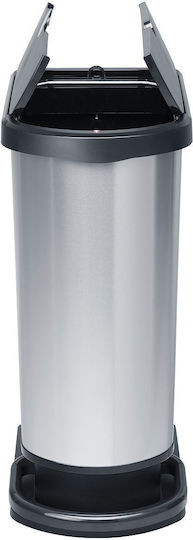 Delta Cleaning Waste Bin Paso Plastic with Pedal Silver 50L DC-RP50PE