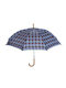 Automatic Umbrella with Walking Stick Light Blue