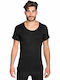 Men's Undershirt Short-sleeved in Black Color