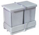 Silver Cookware Recycling Waste Bin for Cabinet Plastic Silver 21lt