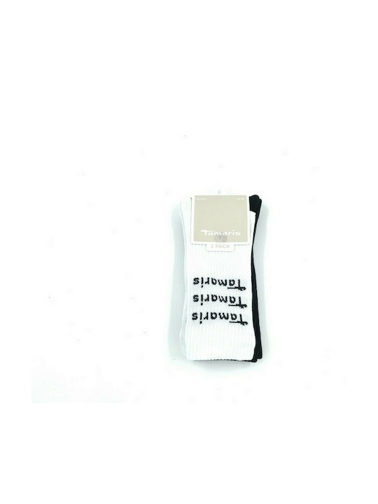 Tamaris Women's Solid Color Socks Black / White 2Pack