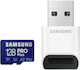 Samsung Pro Plus (2021) microSDXC 128GB Class 10 U3 V30 A2 UHS-I με USB Reader