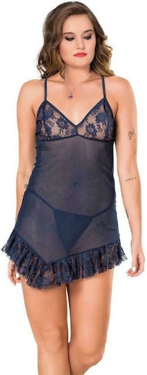 Moongirl 10082 Sara Σετ Sexy Babydoll Baby Doll Plus Size Navy Blue