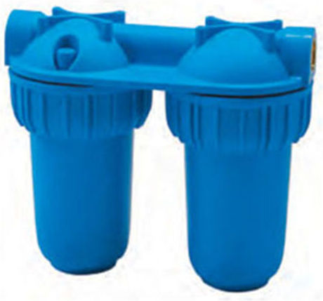 Atlas Filtri Junior Plus Duplex 3P AFO SX AB Water Filtration System Double Under Sink / Central Supply Micron 1'' RA110T712