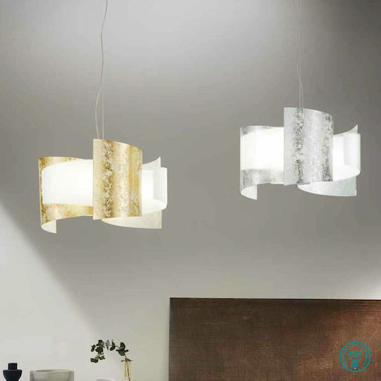 Ondaluce So.2021/Fa Pendant Light Silver with Socket E27 62cm