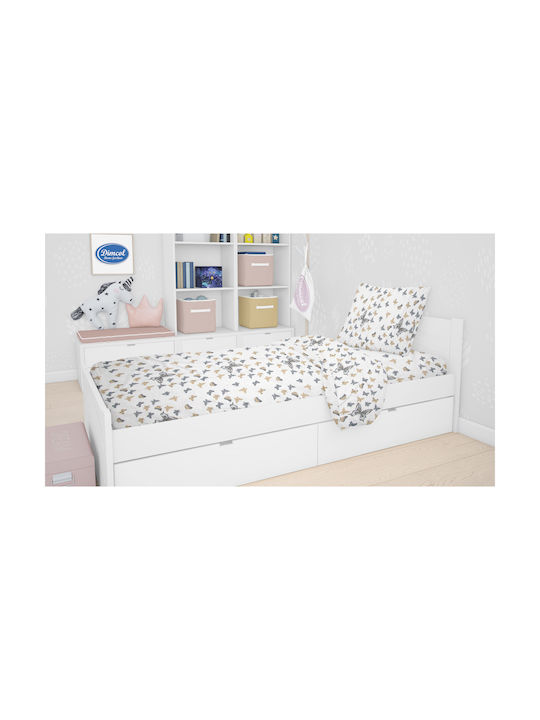 Dimcol Set Kids Sheets Cotton Butterfly Beige 1...