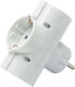 ZDB01 3-Outlet T-Shaped Wall Plug White