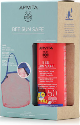Apivita Παιδικό Αντηλιακό Σετ Spray Bee Sun Safe Hydra για Πρόσωπο & Σώμα SPF50 200ml & Παιδική Τσάντα Θαλάσσης