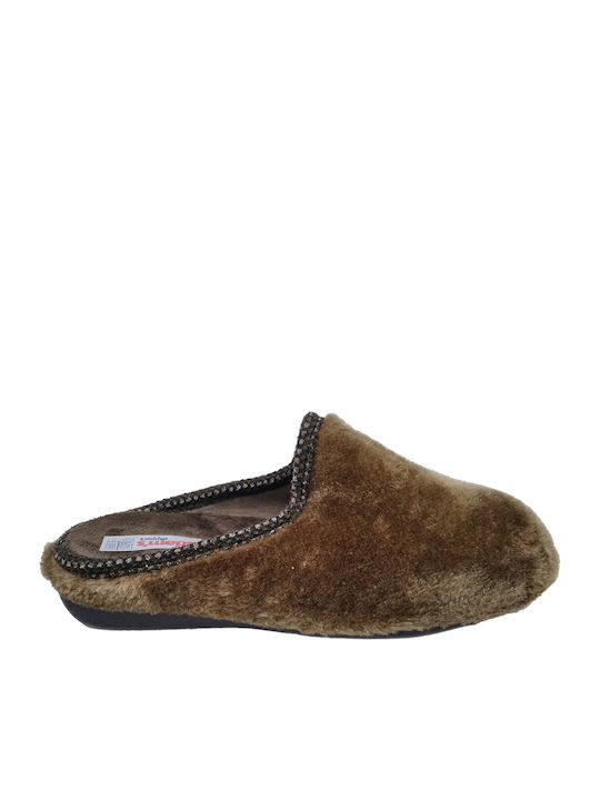 Adam's Shoes 701-20516 Women's Slipper In Brown Colour