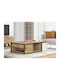 Rectangular Central Coffee Table No 17 Wooden with Drawers Honey M119xW66.5xH38cm
