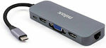 Nilox USB-C Docking Station with HDMI 4K PD Ethernet Gray (NXDSUSBC03)