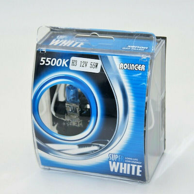 Lamps Car H3 Xenon 5500K Cold White 12V 55W 2pcs