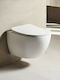 Creavit Free Wall-Mounted Toilet that Includes Slim Soft Close Cover Duroplast White Matt