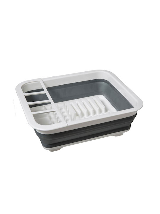 Spitishop Dish Drainer Foldable Plastic In Gray Colour 36.5x31.5x13cm