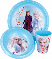 Stor Set Essgeschirr Frozen Ii Blue Forest aus Kunststoff Blau 3Stück 51015