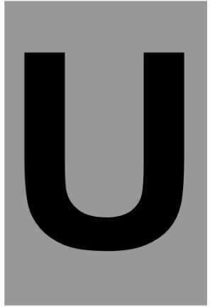 Ergo "U" Πινακίδα με Γράμμα U σε Μαύρο Χρώμα 4cm 572410.0083