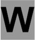 Ergo "W" Sign with Text in Black Color Aluminum 4cm 572410.0085
