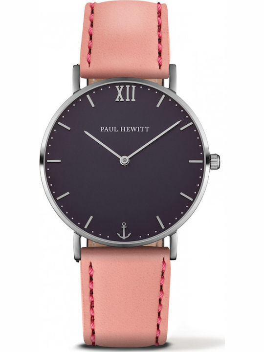Paul Hewitt Дамски Часовник 39mm Кварцов с Розова Кожена Каишка