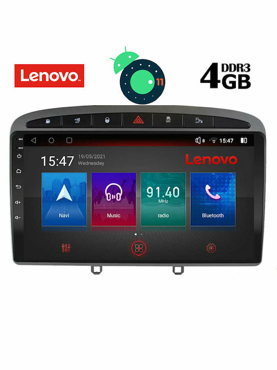 Lenovo Car-Audiosystem für Peugeot 308 2007-2012 (Bluetooth/USB/AUX/WiFi/GPS/Apple-Carplay) mit Touchscreen 9"