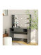 Wooden Makeup Dressing Table Grey with Mirror 100x40x135cm