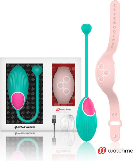 WatchMe Δονητής για Ζευγάρια με Remote Control Egg Wireless Technology Aquamarine / Coral