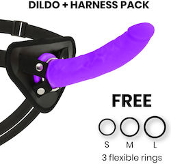 Delta Club Harnașament cu Dildo 20cm în culoarea Purple