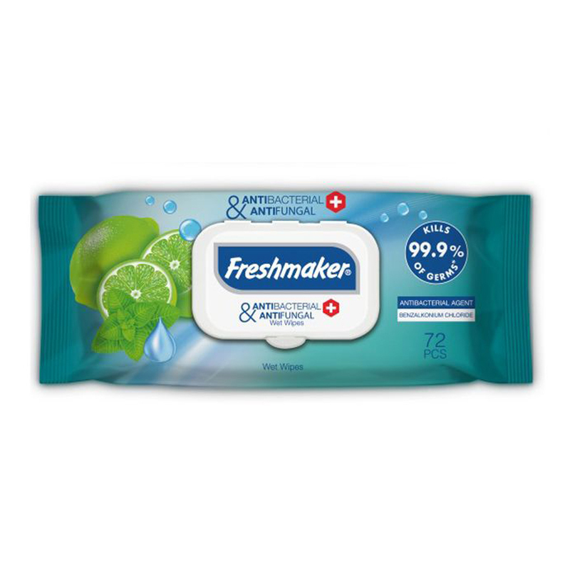 Fulya Kozmetik Freshmaker Antibacterial & Antifungal Wet Wipes Λεμόνι