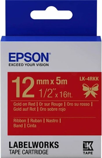 Epson Banda Pentru Etichetări 5m x 12mm Roșie Culoare Full Face